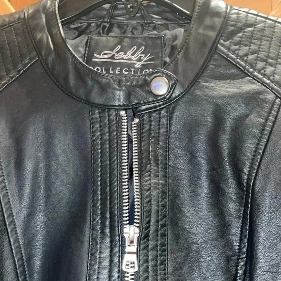 Sebbys Collection Black Faux Leather Jacket-Small - Picture 3 of 8